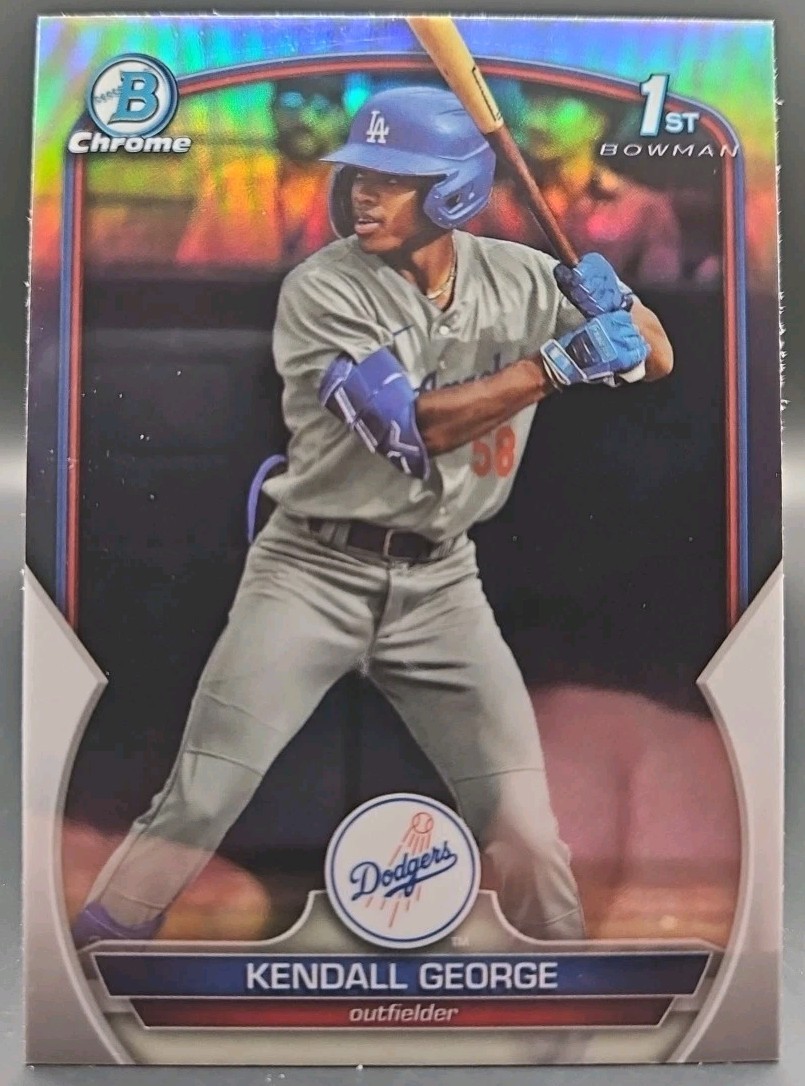 🔥2023 Bowman Draft Chrome Kendall George 1st REFRACTOR #BDC-190 DODGERS🔥