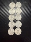 Liberty Walking Half Dollar 1943 Silver 50C Lot of 10 Circulated Coins