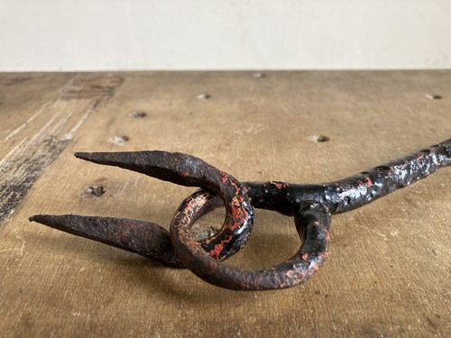 Antique Hand Forged Wrought Iron Barn Door Latch Hook/Eye Country House Salvage - Picture 12 of 18