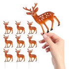  10 Stück 3D Deer Shape Cake Insert Karten Weihnachtsdessert Toppers Kuchen