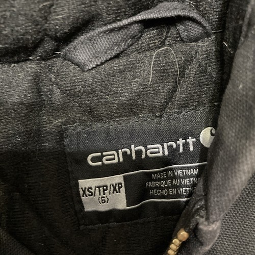 Carhartt Kids Jacket Quick Duck Youth Black Canvas Hooded Insulated Size XS (6) - Picture 6 of 13
