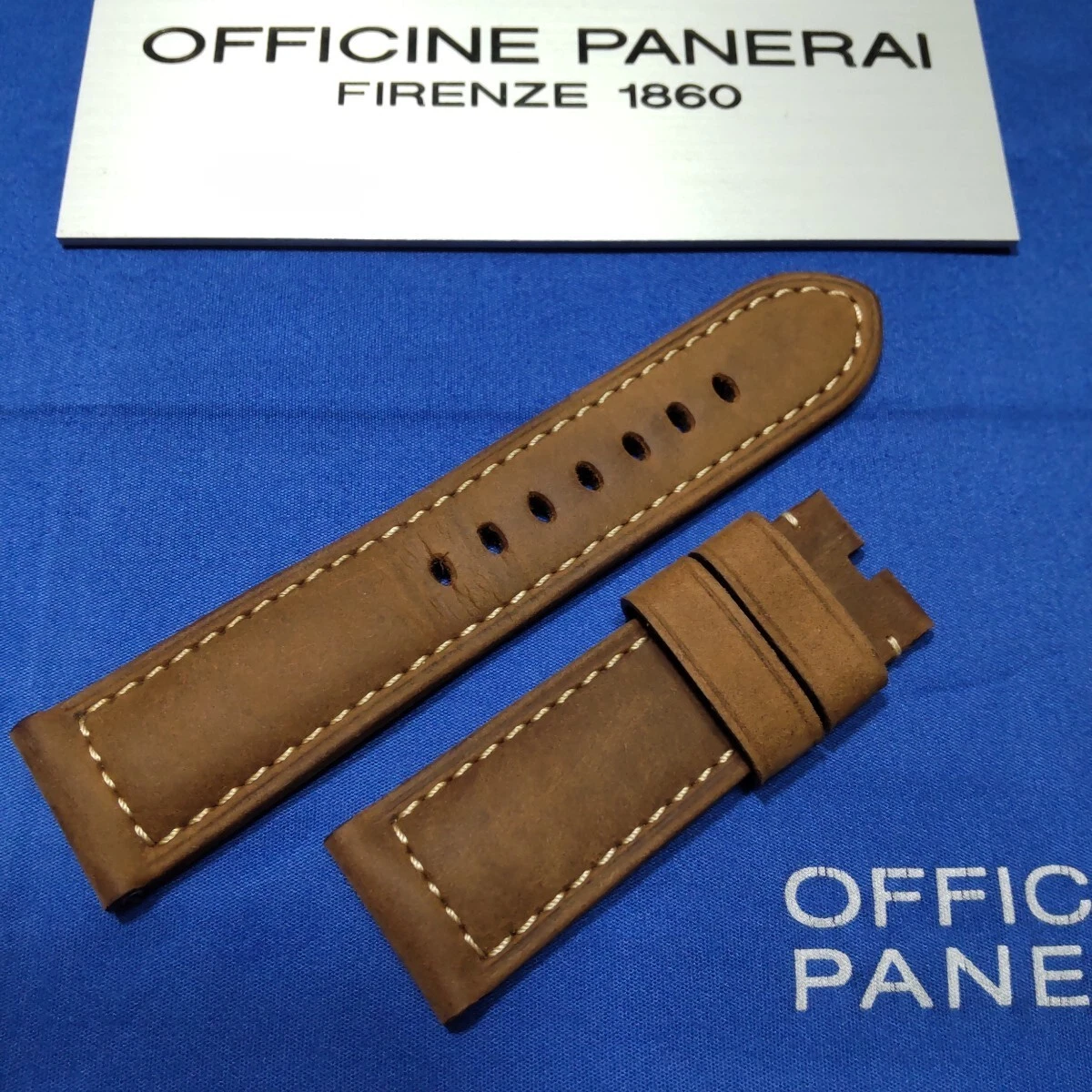 Genuine PANERAI Watch Strap Brown Leather 24/22 mm for BA Pin