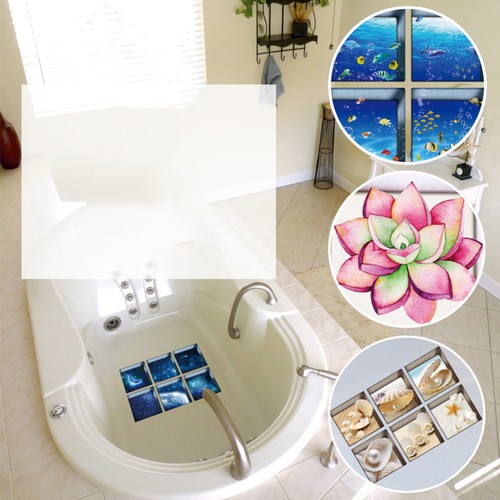 6 Pcs Wasserfester Aufkleber Badewallwandabziehbilder Badewanne Wandaufkleber - Picture 2 of 12