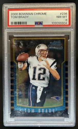2000 Bowman Chrome Tom Brady Rookie RC #236 Patriots PSA 8