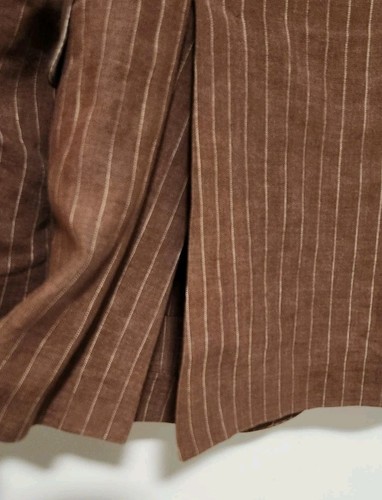 Brunello Cucinelli Stripe 100% Linen Jacket Blazer Sports Coat IT 54 US 44 Brown - Picture 8 of 21