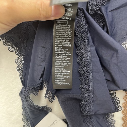 Calvin Klein Lace Bikini Panties Women’s Small Navy & Brown NEW - Picture 8 of 10