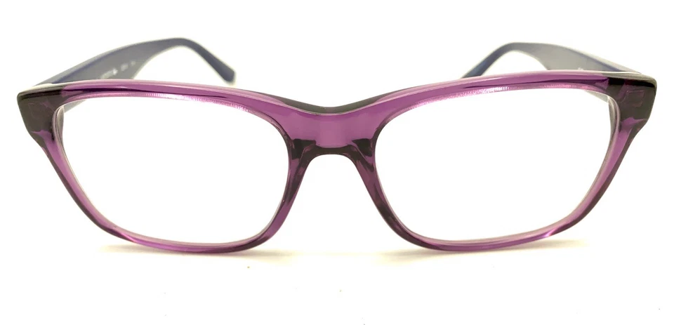 Monturas rectangulares moradas transparentes Lacoste L3612 514 135 mujeres de diseñador Foto 2 de 4