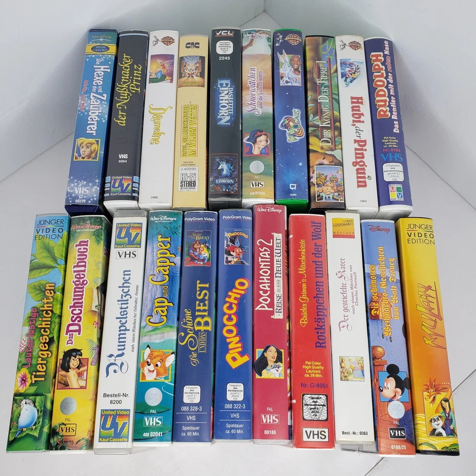 Lot Of 21 German Language VHS Movies Space Jam, Die Hexe Und Der Zauberer Disney - Image 2 of 2