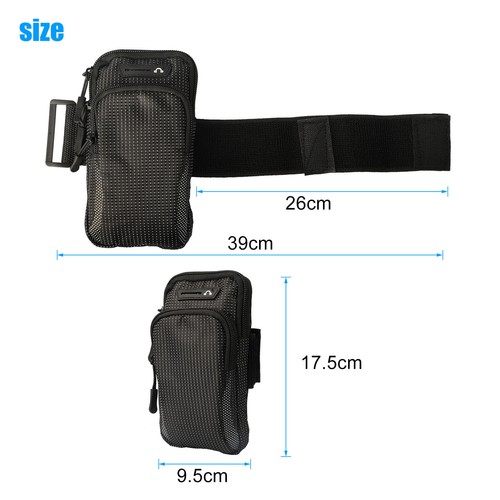 Cell Phone Armband Running Phone Holder Sports Arm Band Strap Gym Pouch Key Bag - Photo 9/10