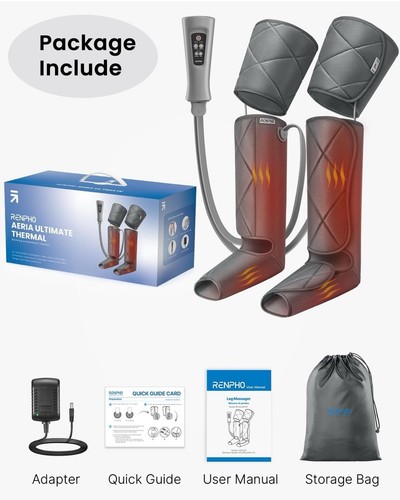 RENPHO Leg Massager with Heat, Compression Calf Thigh Foot Massage, Adjustable - Picture 8 of 8