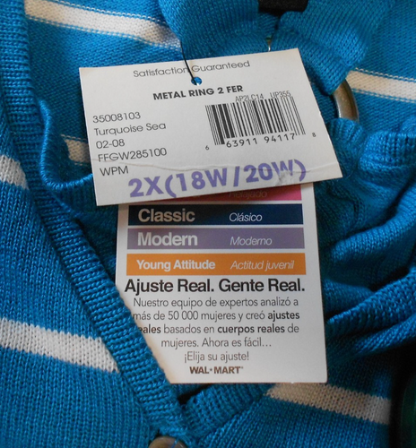 NEU GEGRGE. Blau & weiß gestreifter kurzärmliger Pullover mit Knopfleiste Shirt Größe 2X - Bild 5 von 6