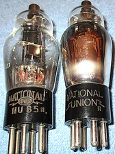 2 National Union Type 85 Vacuum Tubes - 1930's Triode-Twin Diodes for AM Radios