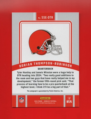 2024 Panini Donruss - Signature Series #SSE-DTR Dorian Thompson-Robinson RC - Picture 2 of 2