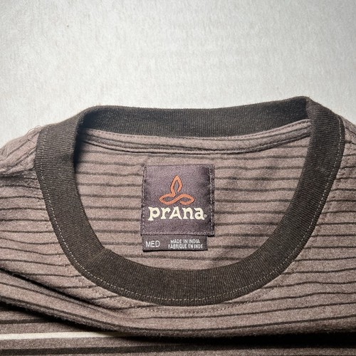 prAna Men's Brown Striped Casual Short Sleeve Shirt - Medium - Picture 2 of 4