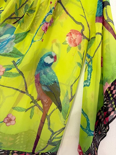 MATTHEW WILLIAMSON x H&M Maglia blusa verde tropicale Tg EUR 34 Seta Silk - Foto 16 di 21