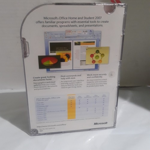 Microsoft MS Office 2007 Home and Student 3 Home PC Licenses  Retail Box w/Key - Picture 3 of 4