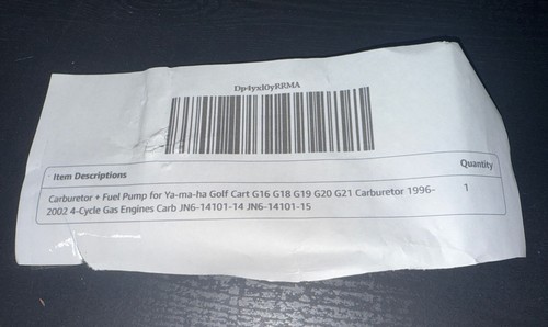 GolfCart Carburetor 4Yamaha 96-02  Four-Cylinder Gas Engine JN6-14101-14 Or -15 - Bild 3 von 3