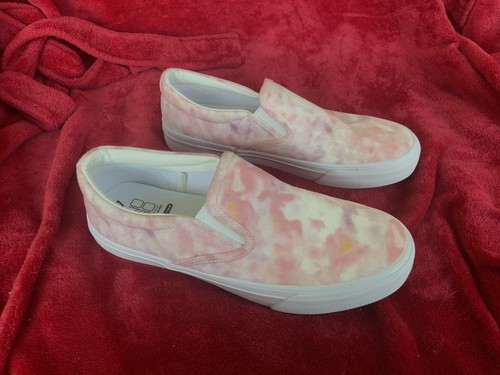 No Boundries-Memory Foam Women's Pink Tie Dye Slip on Tennis Shoes Size 7 - Picture 2 of 5