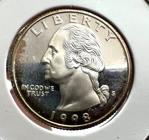 1998-S  WASHINGTON SILVER  25 CENTS  PROOF BRILLIANT UNCIRCULATED COIN