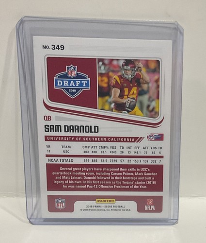 Sam Darnold 2018 Score Rookie Card #349 - Picture 2 of 2