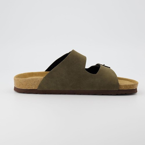 CUSHIONAIRE Sandalia Plantilla Corcho Lane Hombre con Ajustable 10, Olive Nubuck - Imagen 4 de 6