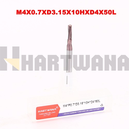 M4X0.7XD4X50L Carbide Thread Mill Solid Carbide Tiain Thread 4-Flute Milling - Picture 3 of 7
