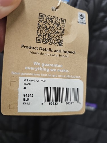 New Patagonia LOGO Nano Puff Vest Insulated Primaloft  Men's XL Black $149.00 - Picture 4 of 5