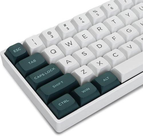 PBT KeycapsWhite/Green keycaps 60% 65% 100% Japanese Style Custom Keycap ISA ... - Picture 1 of 6