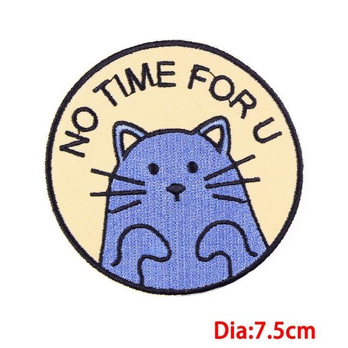 Lindo parche bordado gato apliques dibujos animados parches gato hágalo usted mismo insignias hippie a rayas - Imagen 18 de 24