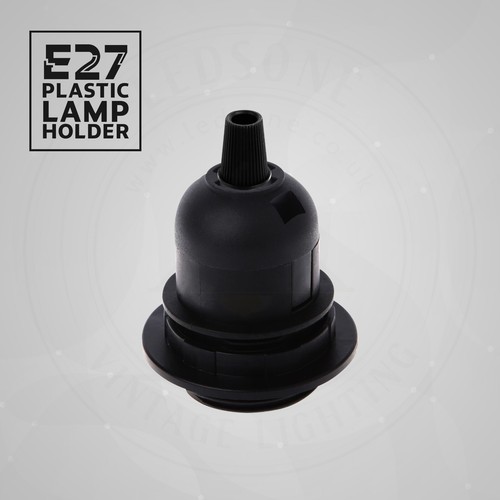 Plastic Holders Edison E27 White/Black Pendant Lamp Bulb Holder with Cord Grip - Picture 22 of 40