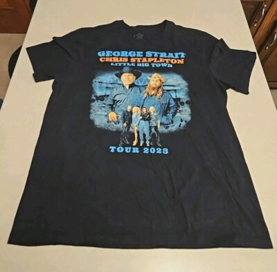 Chris Stapleton Shirt Adult XL Black George Straight Little Big Town Tour Tee