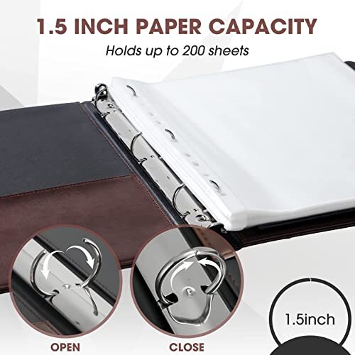 2 Pieces Vintage Hardback 3 Ring Binder Portfolio Organizer Round Rings Vinta... - Bild 2 von 8
