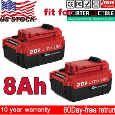 2x 8Ah 20Volt Lithium-Ion Battery For PorterCable 20V Max PCC680L PCC685L PCC681
