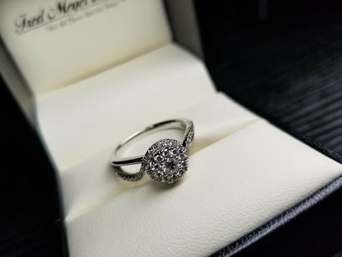 Diamant Verlobungsring 0,5 1/2 Karat 10 Karat Weißgold Gr. 7 nie getragen Neu - Bild 3 von 10