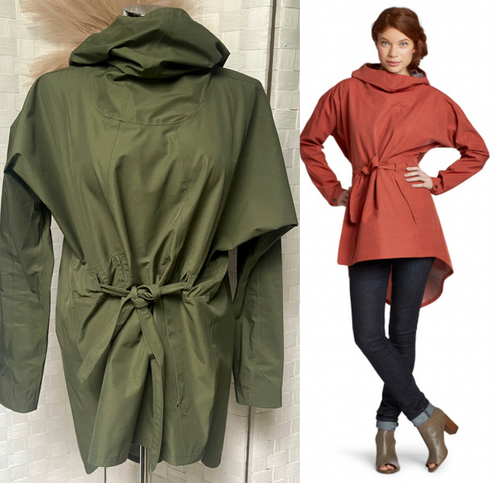 Nau Poncho Via Rain Cape Jacket Dolman Sleeve Olive Hiking Camping XXS/XS FXT - Picture 1 of 23
