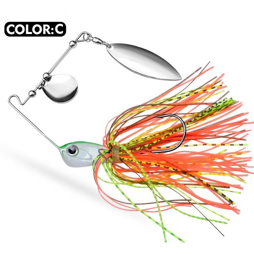 5pcs Spinnerbaits Blade Bait Rubber Skirt Buzzbait Spoon Fishing Lures10g-14g - Picture 20 of 23