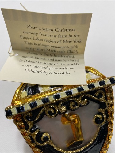 Mackenzie Childs Courtly Dreidel Glass Ornament Brand New in Gift Box. - Picture 12 of 14
