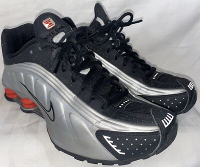 Nike Shox R4 OG Black Metallic Silver Red Sneakers Shoes Nike Shox R4 OG Black Metallic Silver Red Sneakers Shoes