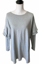 Abound Womens Sweatshirt Dress Sz Medium Flutter Sleeves Gray