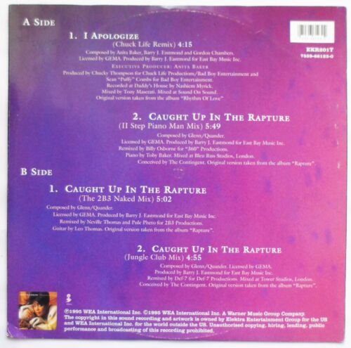 ANITA BAKER - I APOLOGIZE 12" VINYL 1995 ELEKTRA EKR201T *VG/G* - Picture 2 of 4