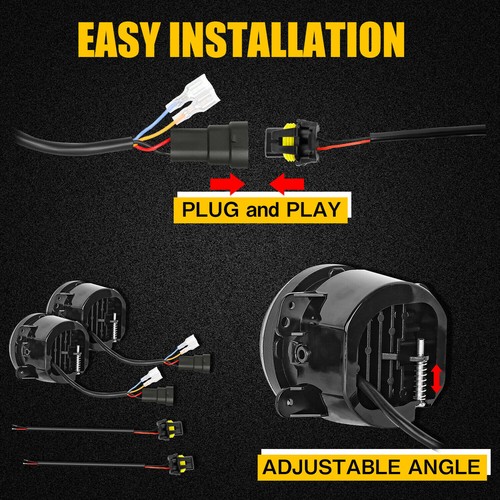4inch LED Fog Lights White DRL & Amber Turn Signal Light For Jeep Wrangler JK LJ - Picture 9 of 9