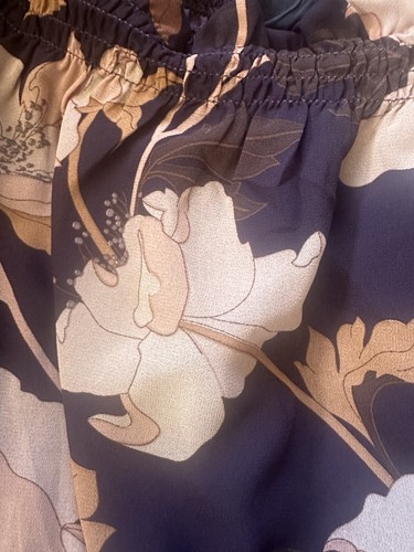 ST FROCK BNWT Chasing Kate Amorety Navy Blush Floral Chiffon Ruffle Dress-14 - Picture 8 of 10