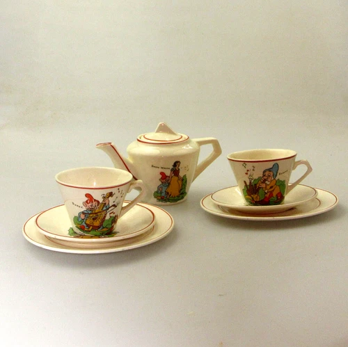 Vintage Wade Heath Disney Snow Wite & 7 Dwarfs Part Tea Set