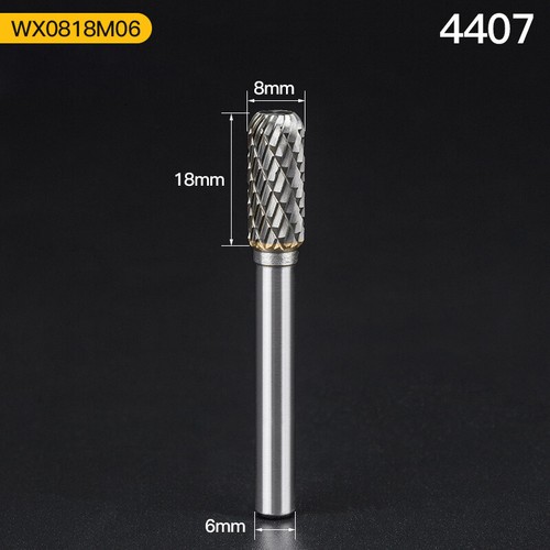 Carbide Rotary File Burr 6mm Shank Solid Cutter Grinding Shank Drill Bit Head - Picture 14 of 18