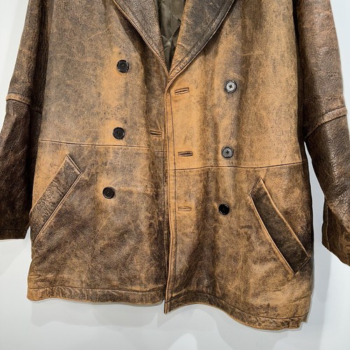 VTG Extremely Rare Michael Hoban North Beach Distressed Leather Coat USA Made 38 - Picture 3 of 21