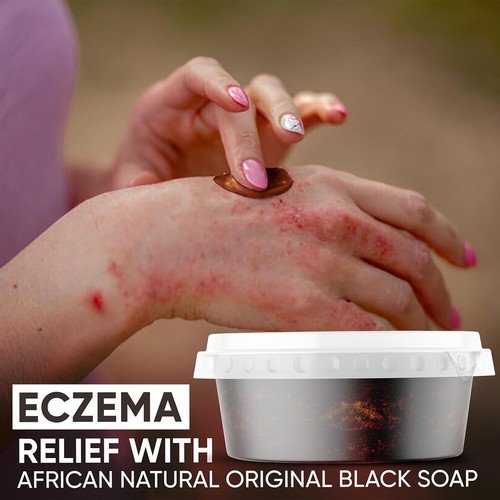 Pasta de jabón negro africano crudo 100 % puro natural orgánico lavado corporal facial - Imagen 15 de 33