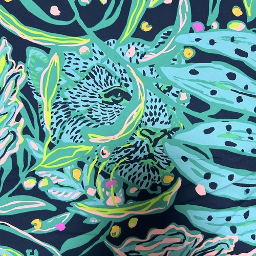 Lilly Pulitzer Cotton Poplin Fabric Low Tide Navy Catty Purrsonality 36" X 57" - Bild 6 von 7