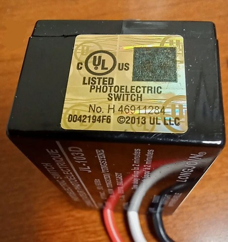 Interruptor fotoeléctrico, unión larga JL-103D, negro, con tuerca, 277 VCA [7900-8901] - Imagen 3 de 5