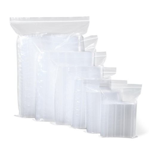 100Pcs Clear Polythene Zip Lock Grip Seal Bags | Self Resealable Plastic - Bild 2 von 4