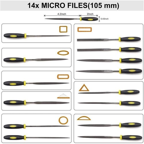 19Pcs Metal File Set Metal Filing Rasp Needle File Wood Tools Hand Woodworking - Picture 6 of 13